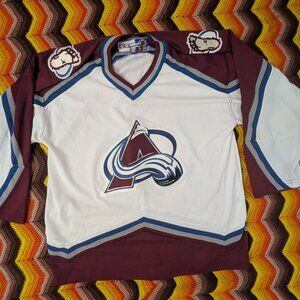 Size L Vintage Colorado Avalanche Jersey 90s Away White CCM Bigfoot h144